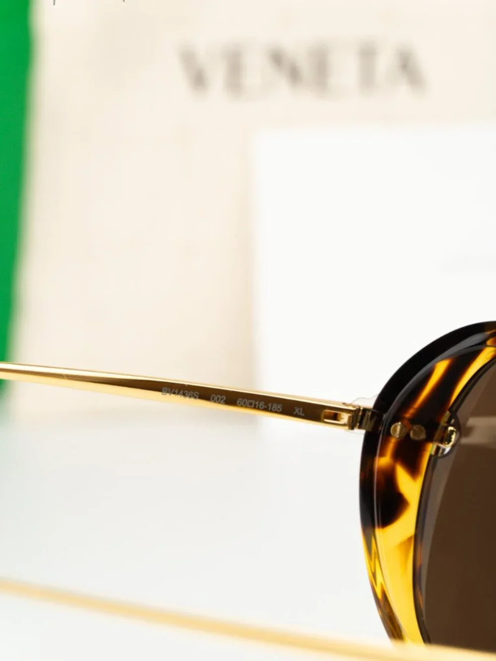 Bottega Veneta Women Sunglasses Havana Gold Brown BV1436S 002 NEW AUTHENTIC